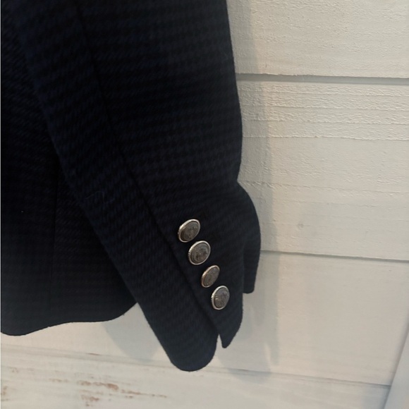 WHBM Black and Purple Houndstooth printed blazer in size 12. Great condition! - Picture 10 of 12